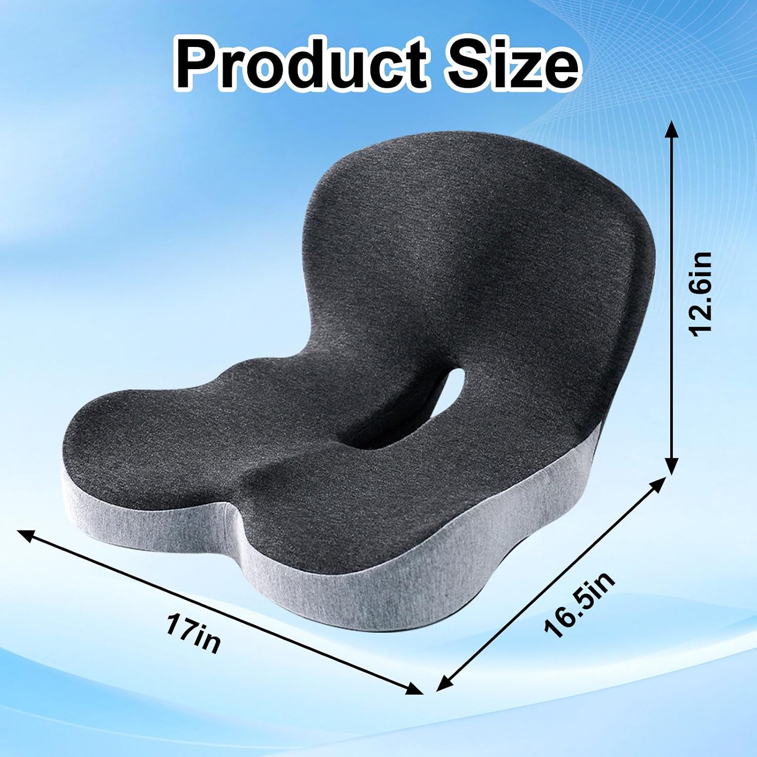 Memory Foam Office Chair Cushion, L-Shaped Integrated Seat Cushions, Chair Seat Cushion for Lower Back Tailbone Protection, Ergonomic…