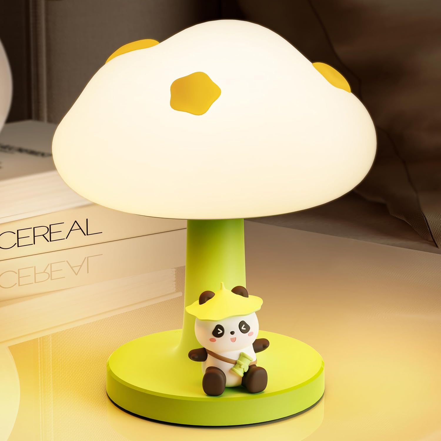 Cloud and Panda Rechargeable Night Light, Safe Soft Silicone Material, 3 Brightness Levels, Tap Control, Warm Light, Toddler Sleeping…
