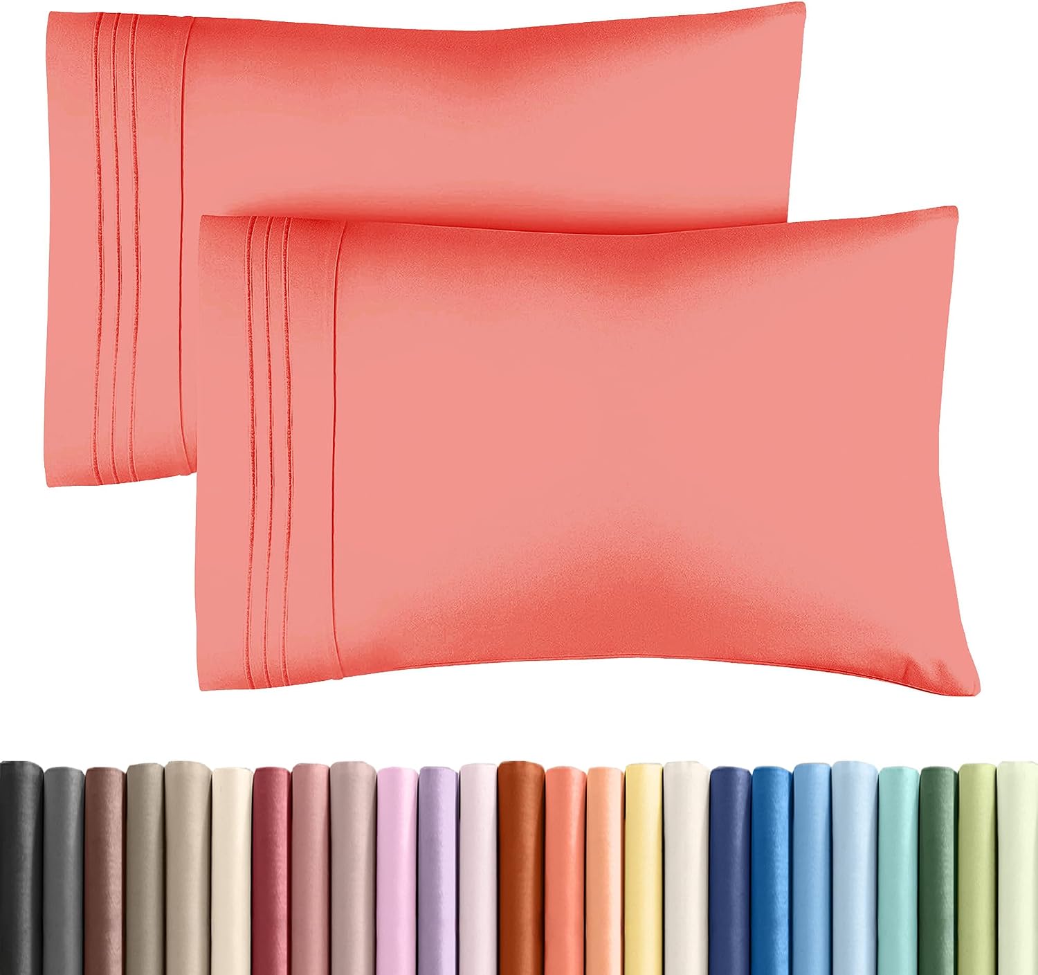 King Pillow Cases Set of 2 - Ultra Soft Hotel Quality Pillowcase Covers - Comfy, Cozy & Wrinkle Free - Shrinkage, Stain and Fade…