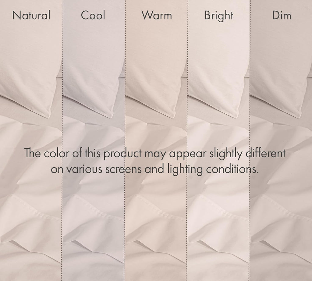 Ruvanti 100% Cotton Percale Sheets Queen Size 6 Piece Set, Cooling Bed Sheets for Hot Sleepers, Deep Pocket 16”, Breathable Lightweight & D…