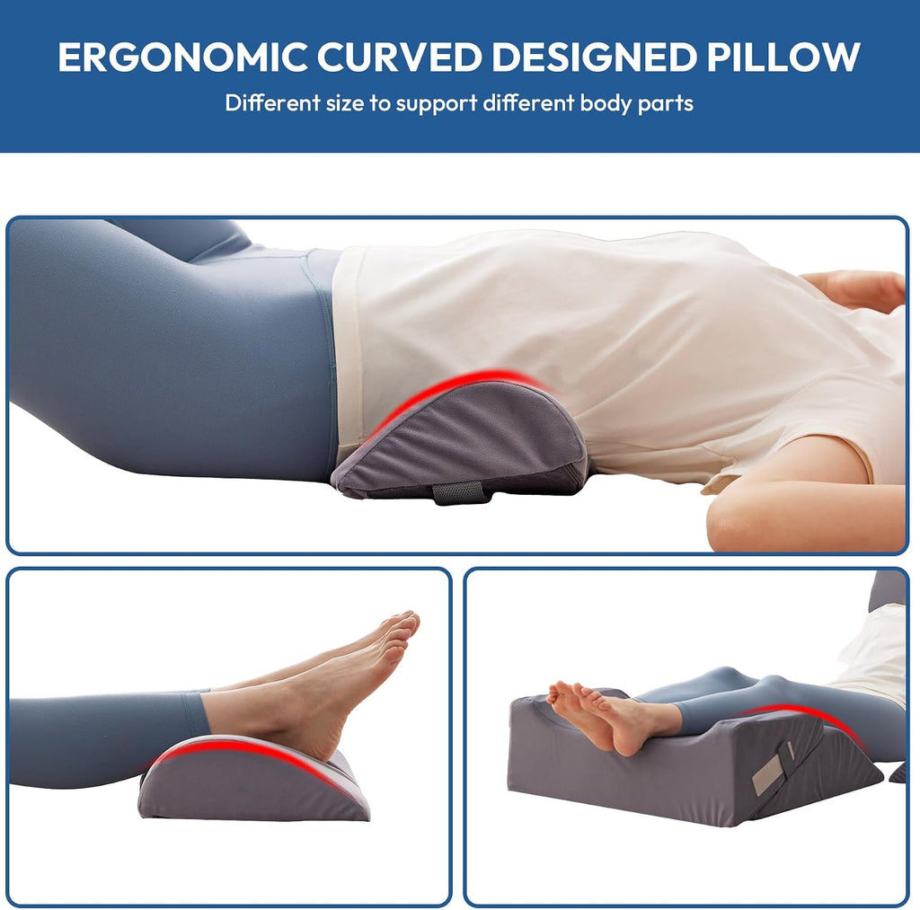 Ahpmeoa 6PCS Wedge Pillow Set for After Surgery, Back Pillow for Bed Sitting Up, Orthopedic Bed Wedge for Body, Leg, Memory Foam Pillow fo…