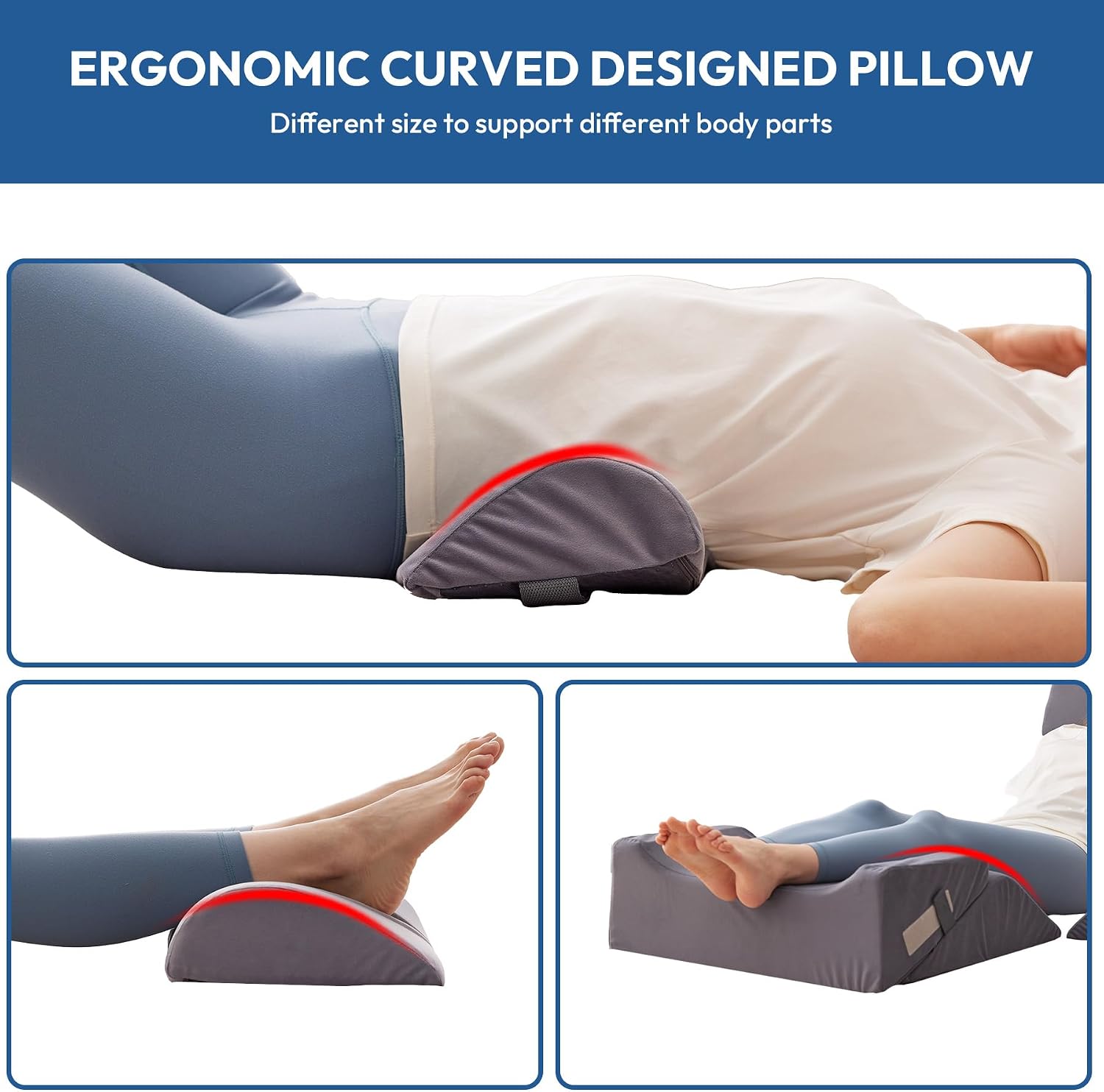 Ahpmeoa 6PCS Wedge Pillow Set for After Surgery, Back Pillow for Bed Sitting Up, Orthopedic Bed Wedge for Body, Leg, Memory Foam Pillow fo…