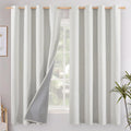 YoungsTex Ivory Linen Blackout Curtains 63 Inch Length, Thermal Insulated Black Out Drapes with Grommet Energy Saving for Bedroom Living Ro…