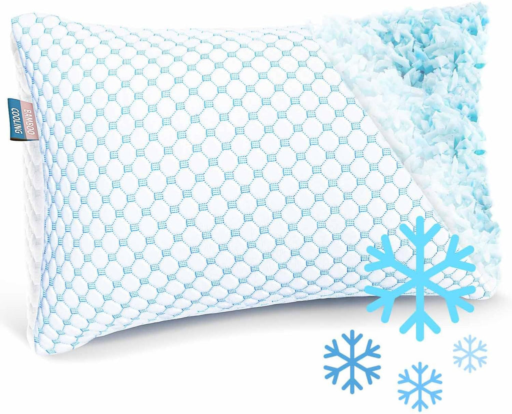 Nestl Cooling Kids Pillow for Sleeping 1 Pack, Luxury Shredded Memory Foam Pillows Kids Size, Adjustable Cold Gel Pillows for Hot…