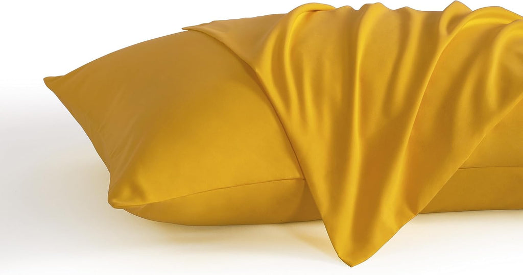Ntbay Queen Pillow Cases Set of 2, 2 Pack Brushed Microfiber 20x30 Pillow Cases, Soft, Wrinkle, Fade, Stain Resistant Ginger Yellow Pillow…
