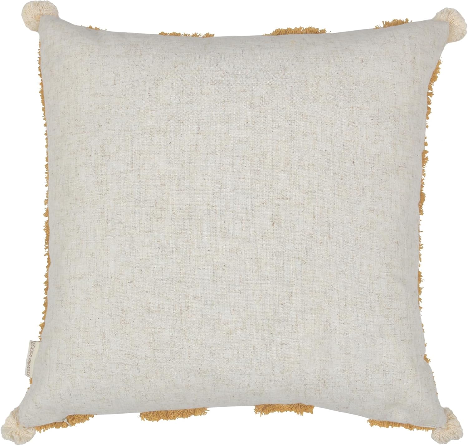 Loopuinhom Boho Pillow Covers 18X18 Inch Boho Tufted Linen Throw Pillow Covers Decorative Pompoms Cushion Cover Farmhouse Pillow Case for C…