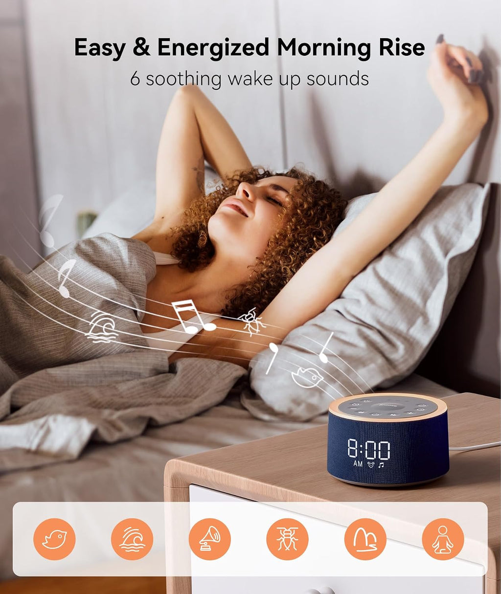 Dreamegg D1+ Sound Machine & Alarm Clock - Sound Machine for Sleep, White Noise Machine with 29 Soothing Sounds, Night Light, 0-100%…