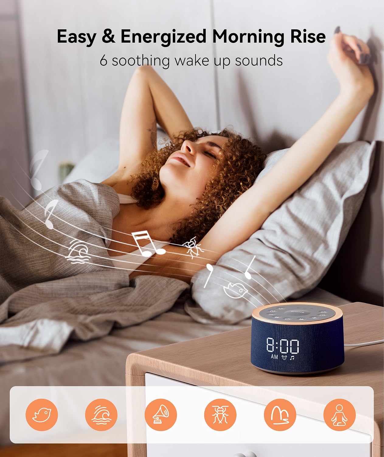 Dreamegg D1+ Sound Machine & Alarm Clock - Sound Machine for Sleep, White Noise Machine with 29 Soothing Sounds, Night Light, 0-100%…