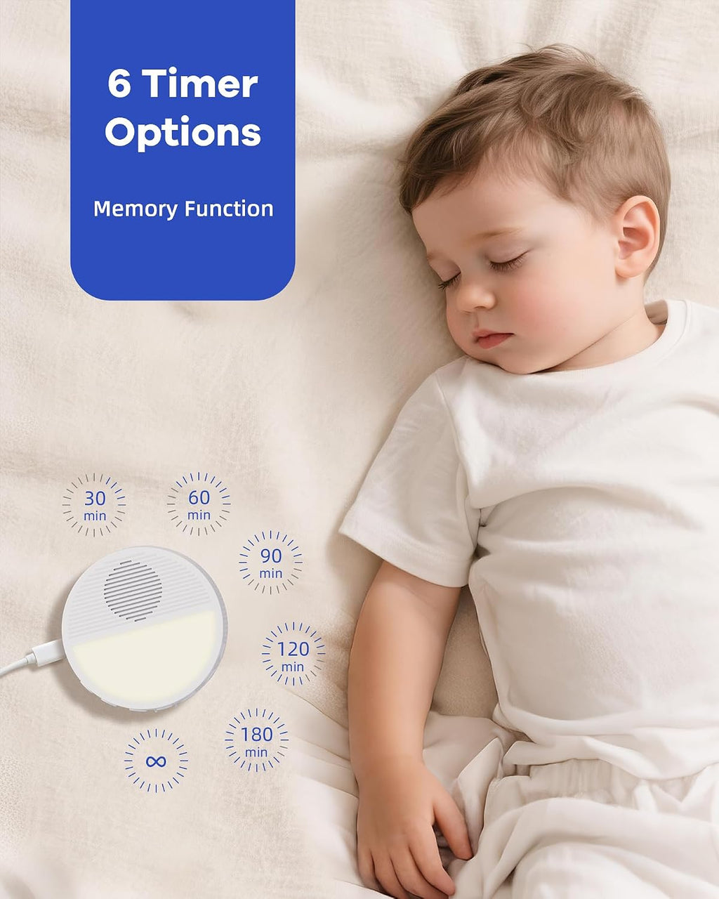 Wall Plug in White Noise Sound Machine for Office Privacy, Sunset Inspiration Baby Sound Machine for Night Feeding, Sleep Machine with…