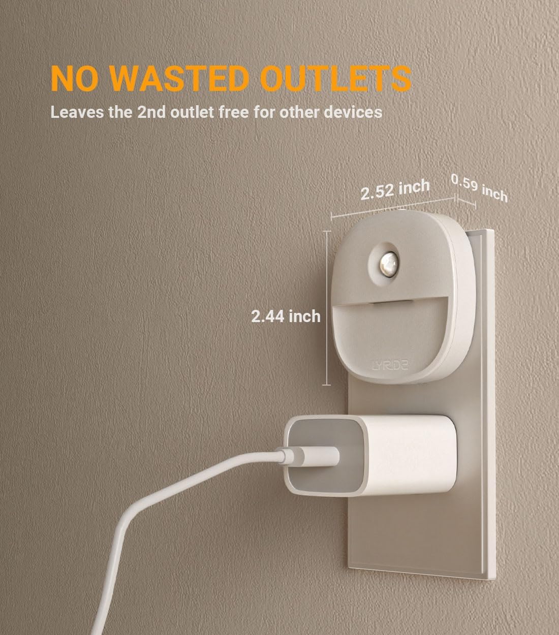 Lyridz Plug in Night Light with Motion Sensor and Dusk to Dawn Sensor, Dimmable Cool White Nightlight with 1-50lm Adjustable Brightness…