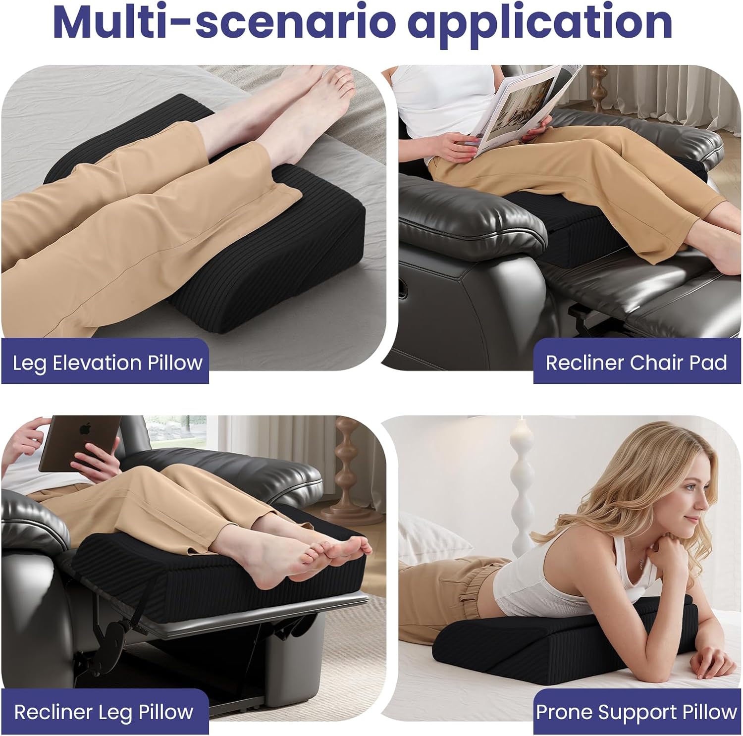 idee-home Recliner Leg Rest Cushion, Recliner Footrest Extender Pillow with Removable Corduroy Cover, 2 in 1 Foldable Ergonomic Foot…