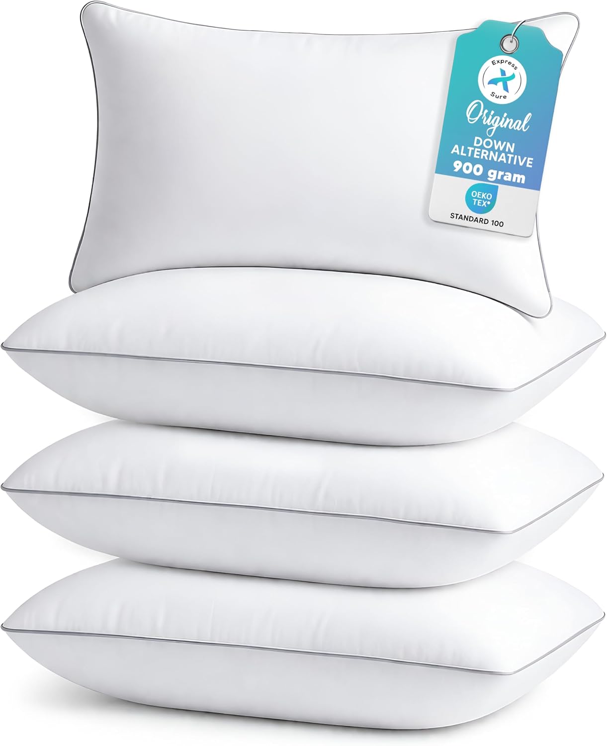 4 Pack Hotel Collection Bed Pillows Standard/Queen Size Set of 4 - Original Soft Down Alternative Pillow for Sleeping - Soft Support for…