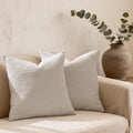 Cocoploceus Khaki Pillow Covers 18x18 Throw Pillow Covers Set of 2 Boho Decorative Pillow Shams Stone Washed Cotton Pillowcase for Couch So…