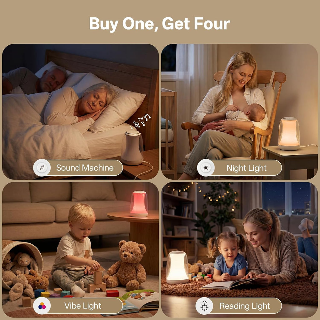 Hotmoon Sound Machine for Sleep Night Light, Lullight White Noise Sound Machine Baby Remote/Touch Control,27 Soothing Sounds Timer Sleep Ma…