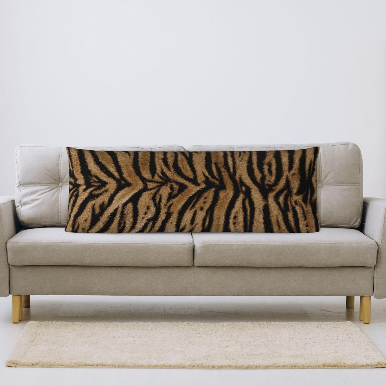 Sovvin Animal Tiger Print Body Pillow Cover Long Pillow Case with Zipper Decorative Soft Cushion Bedding Pillowcase for Couch Bedroo…