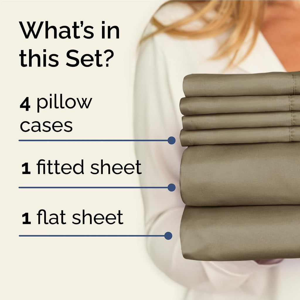 Full 6 Piece Sheet Set - Comfy, Breathable & Cooling - Soft Hotel Luxury Bedding for Women, Men, Kids, Teens & Children - 1 Flat & 1…