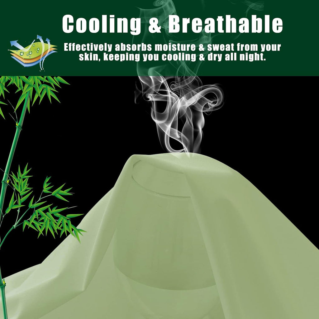 Body Cooling Pillow Cases Cover, Bamboo Rayon Green Body Pillowcases with Zipper Closure, Cool and Breathable Pillow Case for Hot…