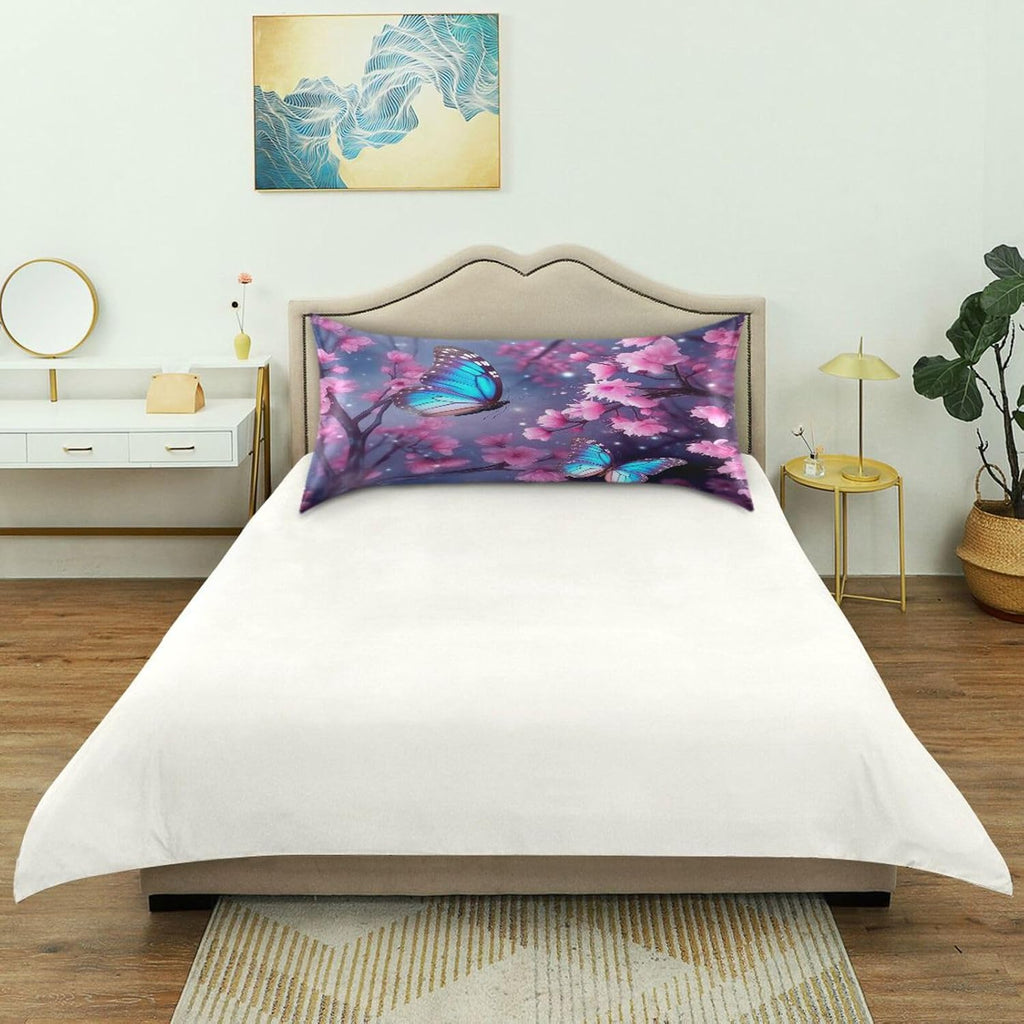 YETTASBIN Butterfly Flower Satin Pillowcase, Soft Breathable Silk Pillow Case with Envelope Closure for Hair and Skin, King Size 40 x 20…