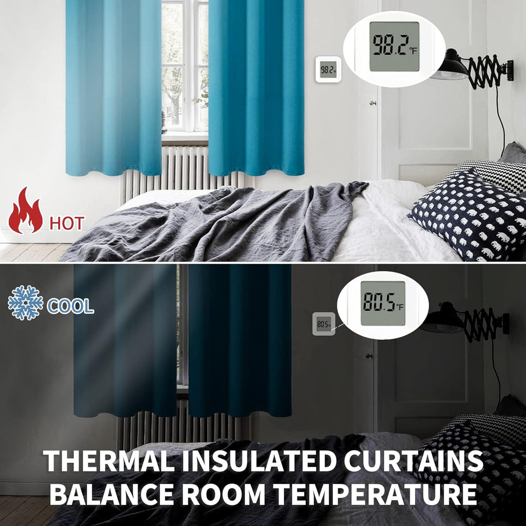 BGment Blackout Curtains - Grommet Thermal Insulated Room Darkening Bedroom and Living Room Curtains, Set of 2 Panels (52 x 45 Inch, Peacoc…