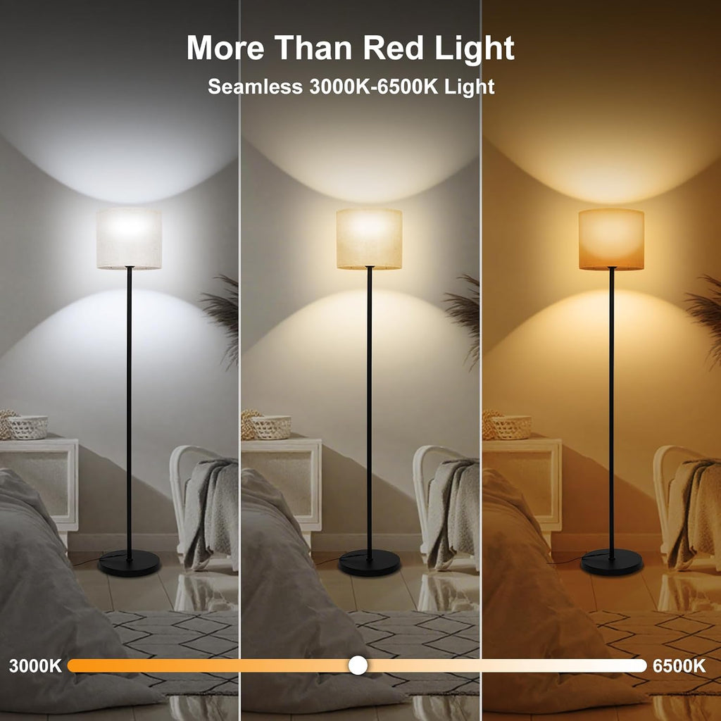 Floor Lamp with Red Light - 670nm Red Night Light for Sleep, 3CCT LED Standing Lamp with Remote, Dimmable Modern Floor Light with Timer…