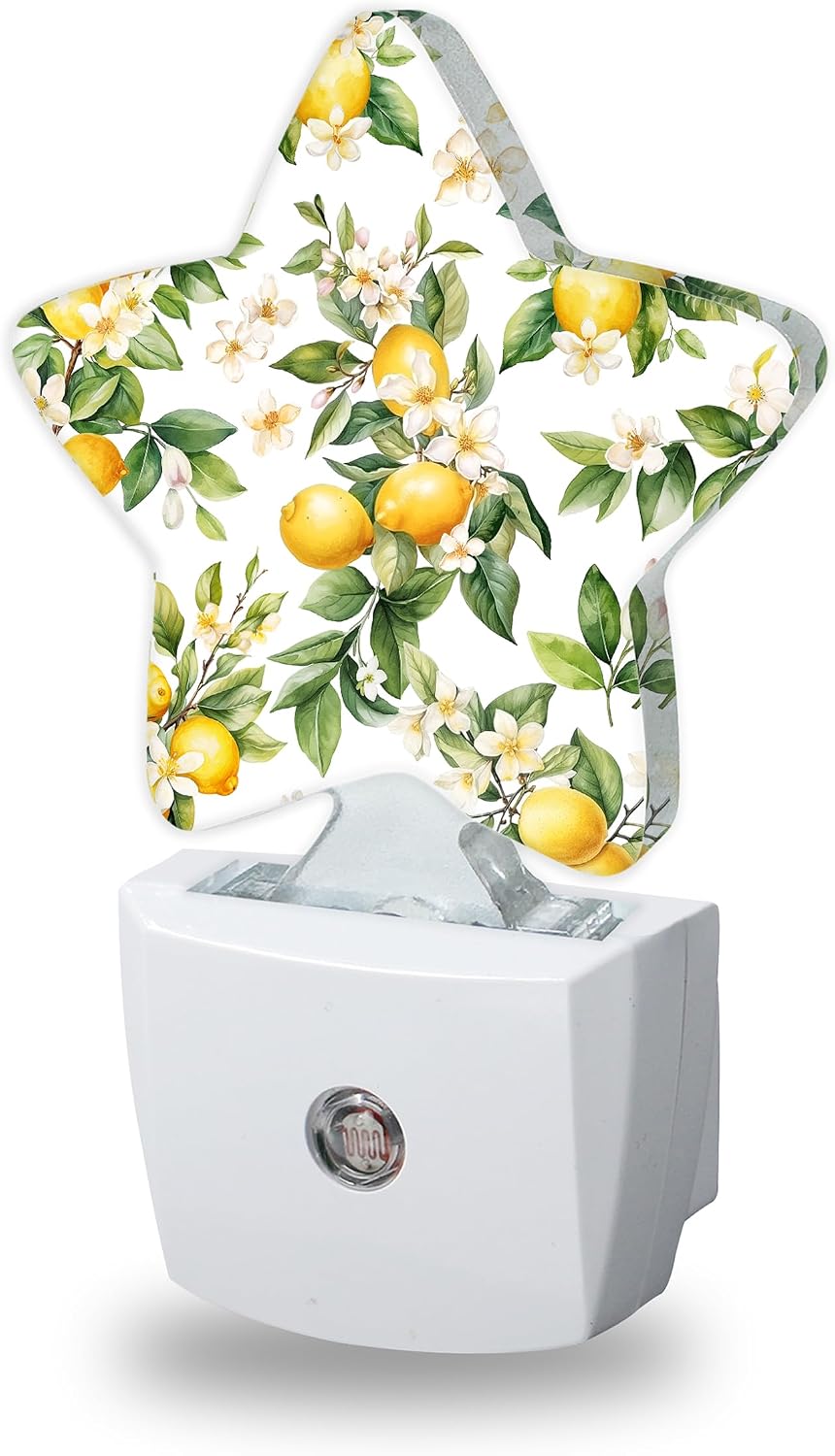 Night Lights Plug Into Wall Decorative, Lemon Fruit Nightlights for Kids Bedroom, White Flowers Energy Efficient Dusk-to-Dawn Sensor Sleep…