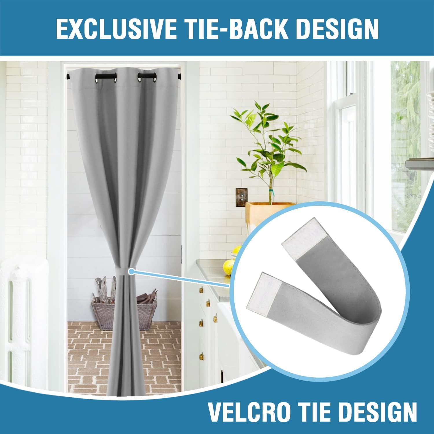 H.VERSAILTEX Doorway Curtain Blackout Closet Door Curtain Room Divider Window Treatment Curtain for Bedroom Thermal Insulated P…