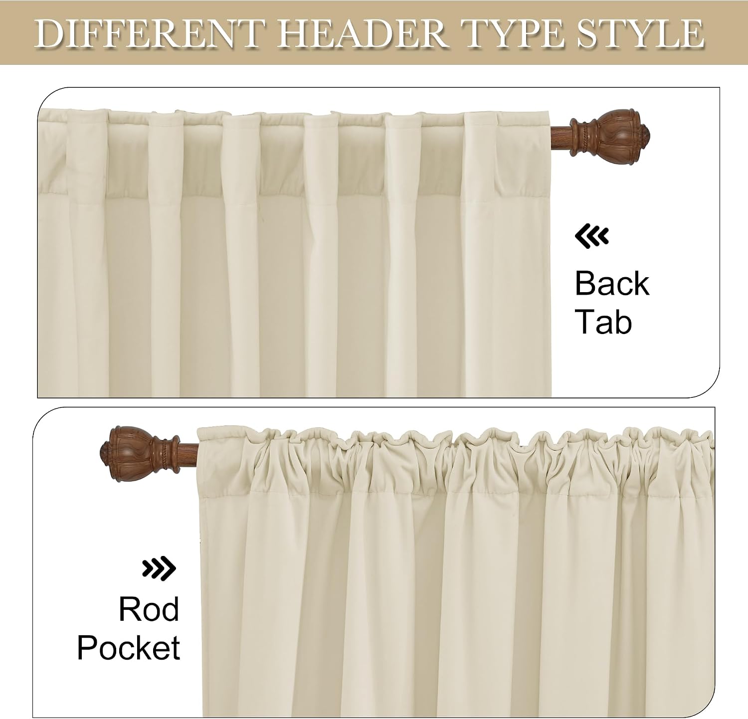 Rybhome RYB HOME Beige Velvet Curtains for Bedroom Living Room, Thermal Insulated Privacy UV Heat Blocking Luxurious Soft Rod Pocket Back T…