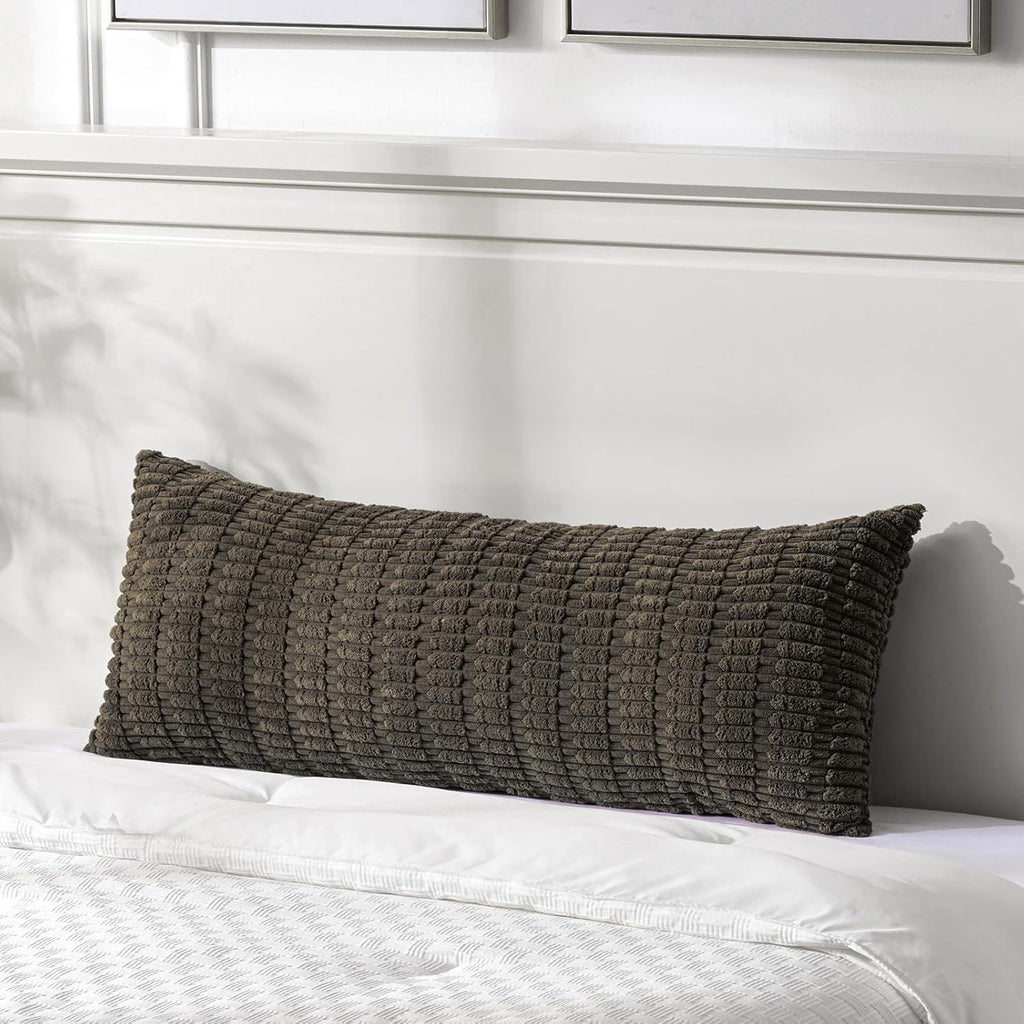 Fancy Homi Decorative Throw Pillow Covers for Bed Couch Bedroom Bench, Soft Corduroy Solid Pillow Case, Rustic Farmhouse Boho Room…