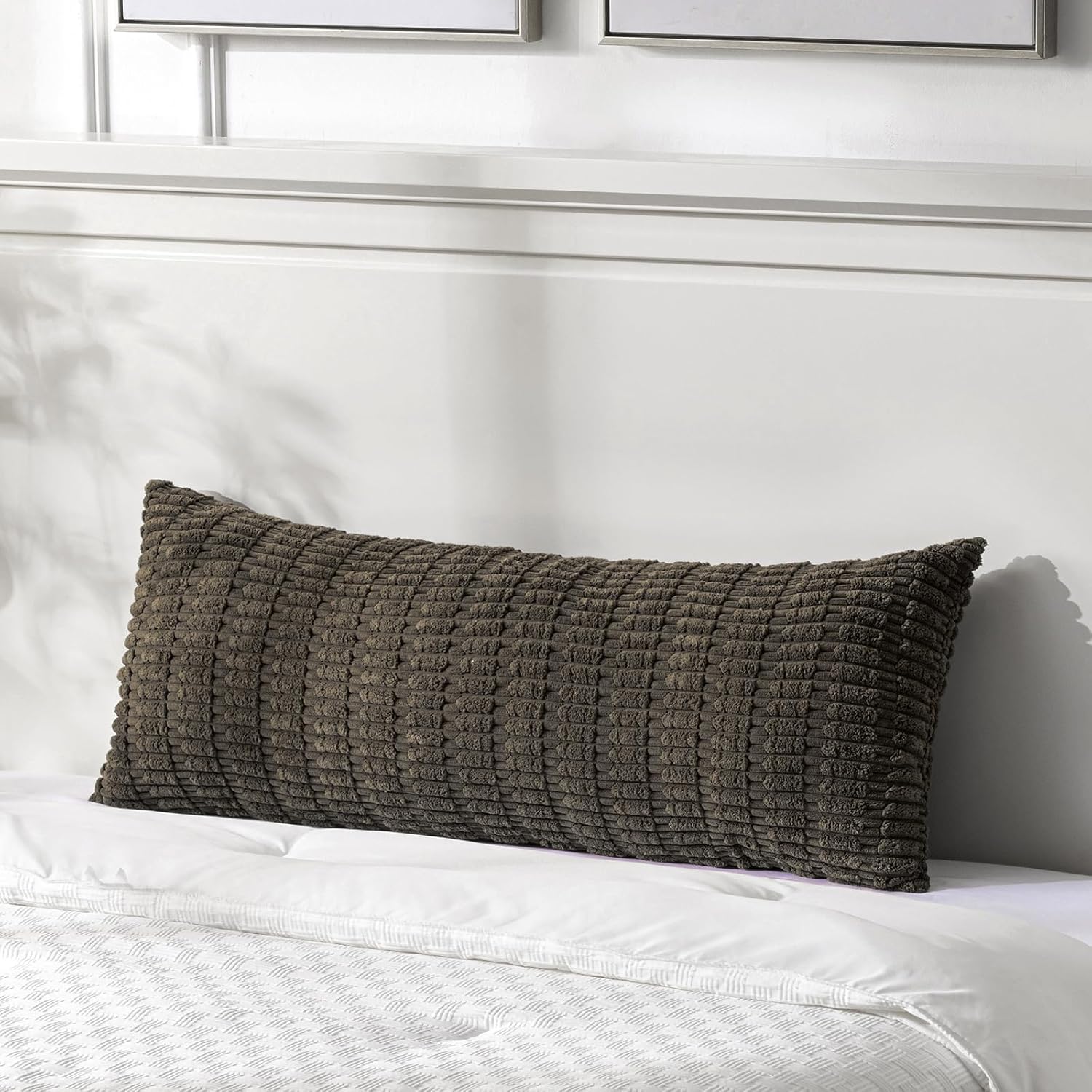 Fancy Homi Decorative Throw Pillow Covers for Bed Couch Bedroom Bench, Soft Corduroy Solid Pillow Case, Rustic Farmhouse Boho Room…