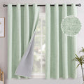 YoungsTex Sage Green Linen Blackout Curtains 45 Inch Length for Kitchen Window, Short Drapes with Grommet Thermal Insulated for Bedroom, 52…
