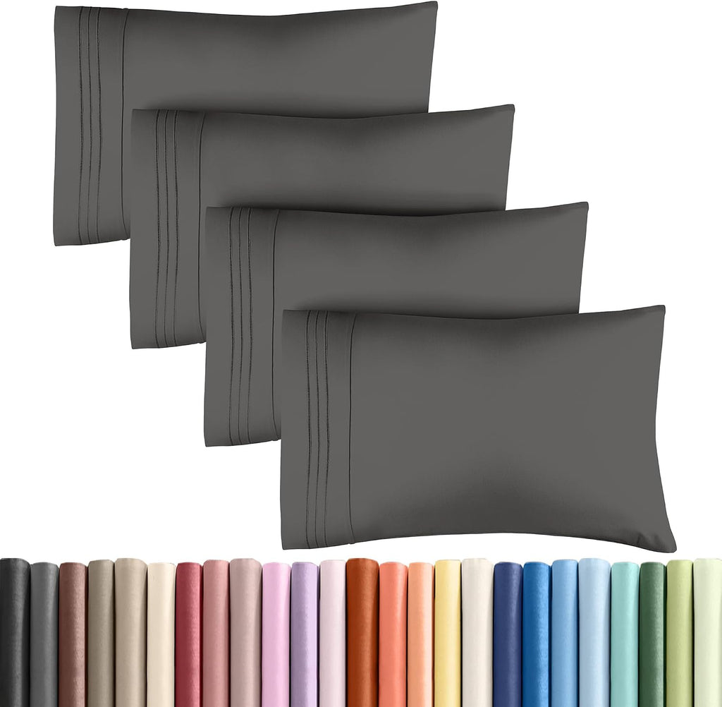 Queen Pillow Cases Set of 4 - Ultra Soft Hotel Quality Pillowcase Covers - Comfy, Cozy & Wrinkle Free - Shrinkage, Stain & Fade Resistant…