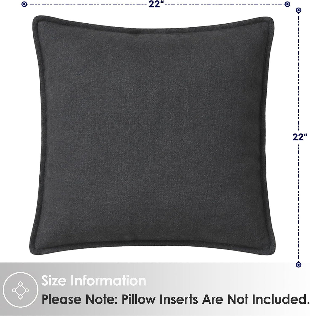 Symplora Cotton Linen Throw Pillow Covers Set of 2, Breathable Non Pilling Decorative Pillow Covers, Machine Washable Cushion Case for…