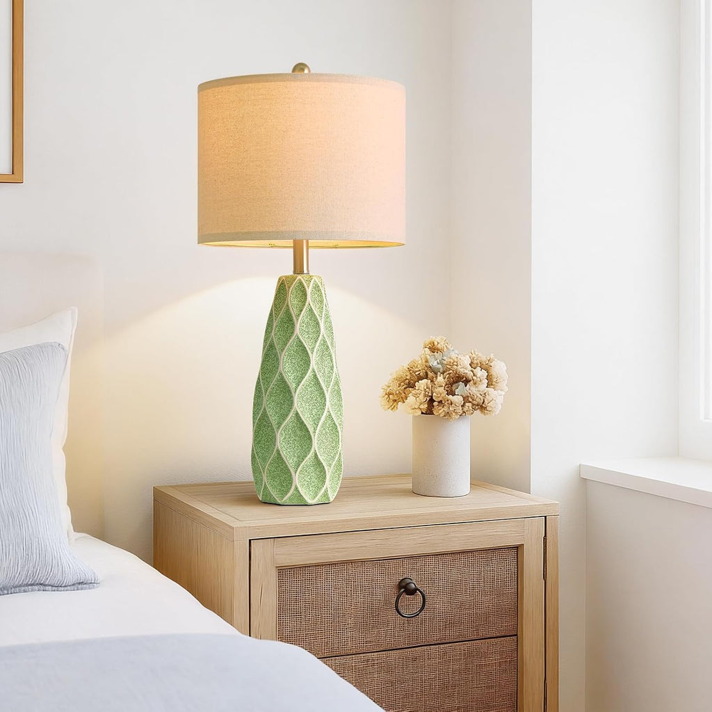 27.5" Ceramic Table Lamps for Living Room Bedroom Lamps Set of 2 Modern Boho Bedside Lamps Night Stands Farmhouse Vintage Large…