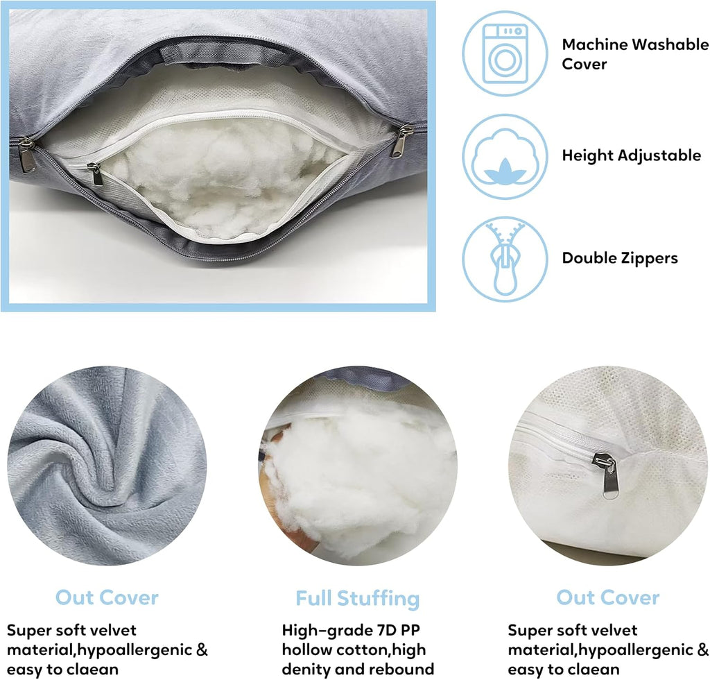 U-Shaped Pregnancy Pillow for Sleeping, Full Body Support for Back, HIPS & Belly - 57 Inch Maternity Pillow with Machine Washable Cover |…