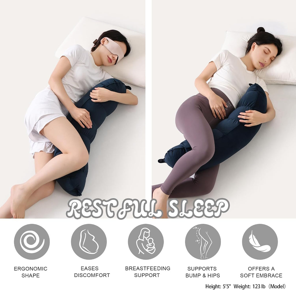 Peallow(Pat. Pend) – Long Round Body Pillow for Adults, Bolster Pillow for Sleeping, Soft and Supportive Pillow for Sleeping & Lumbar…