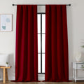 Simplebrand Ava Red Blackout Curtains for Bedroom 96 Inches Long 2 Panels, Solid Thermal Insulated, Energy Saving Nursery Window Treatment…