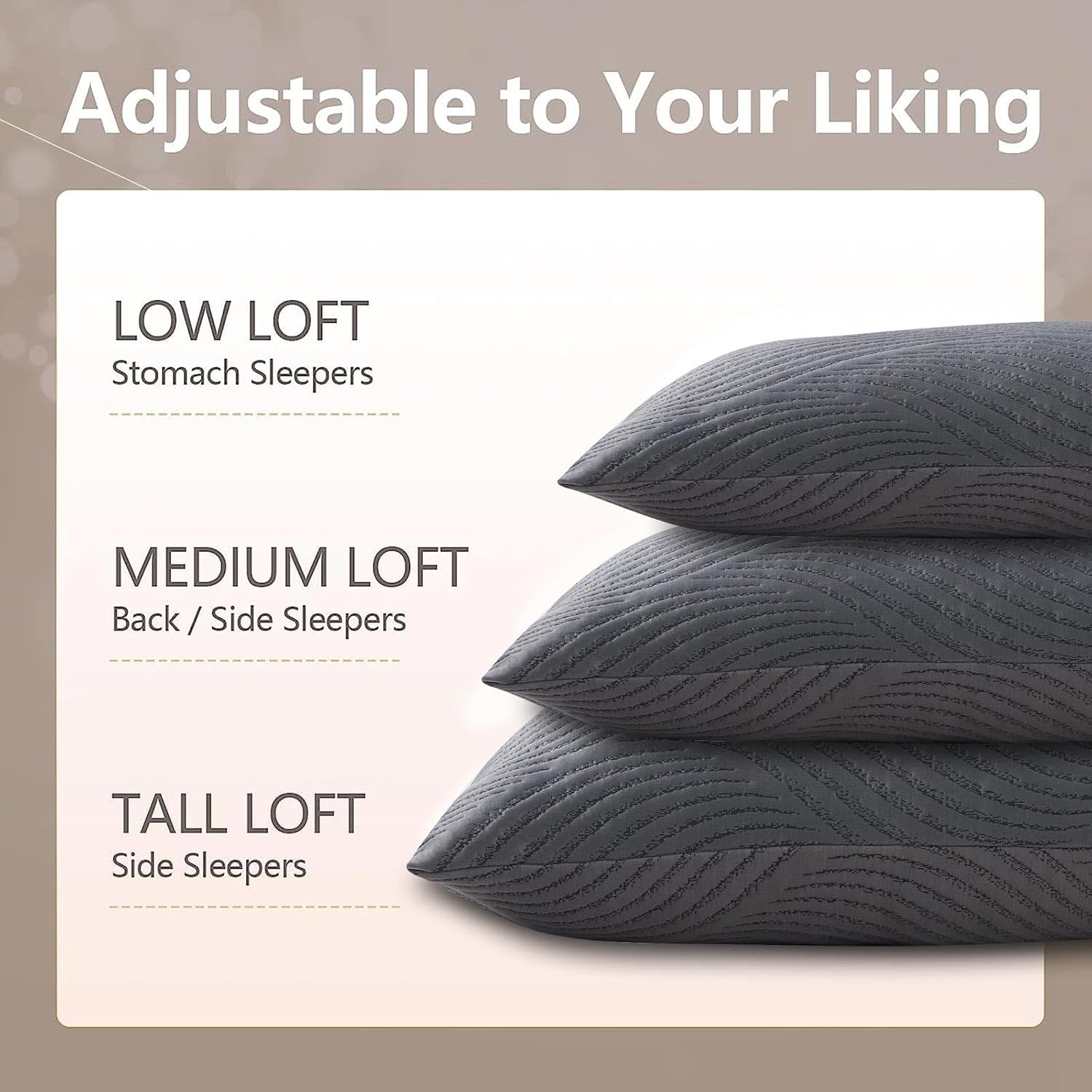 King Size Pillows Set of 2 Cooling Memory Foam Pillows for Sleeping Adjustable Medium Firm Back and Side Sleeper