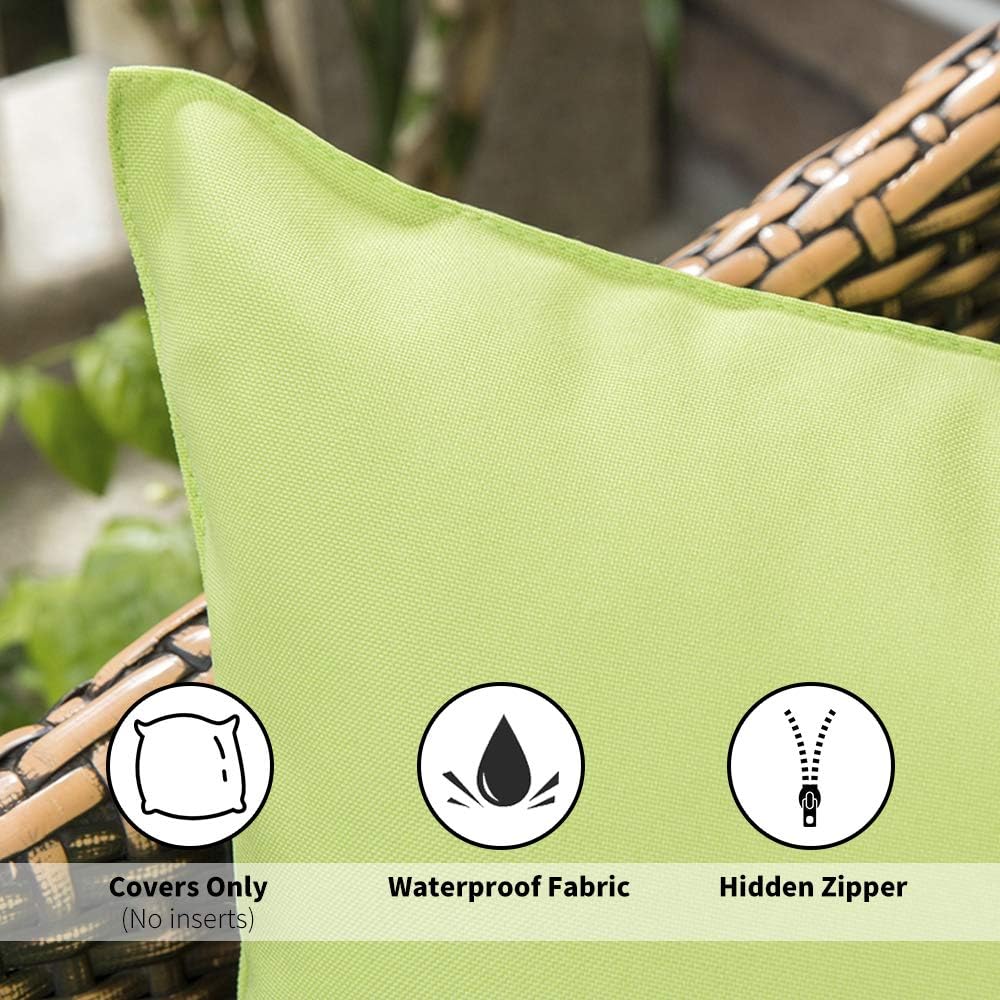 MIULEE Pack of 2 Decorative Outdoor Waterproof Pillow Covers Square Garden Cushion Sham Throw Pillowcase Summer Shell for Patio Tent…