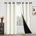Yakamok 84 Inch Length 100% Blackout Curtains for Bedroom, 2 Thick Layers Thermal Insulated Grommet Total Blackout Drapes with Black Liner…