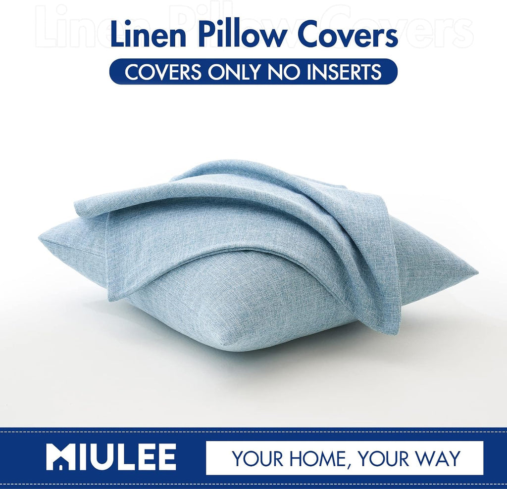 Miulee Pack of 2 Decorative Linen Burlap Textured Pillow Covers Farmhouse Boho Accent Pillowcases Spring Coastal Home Decor for Couch Sofa…