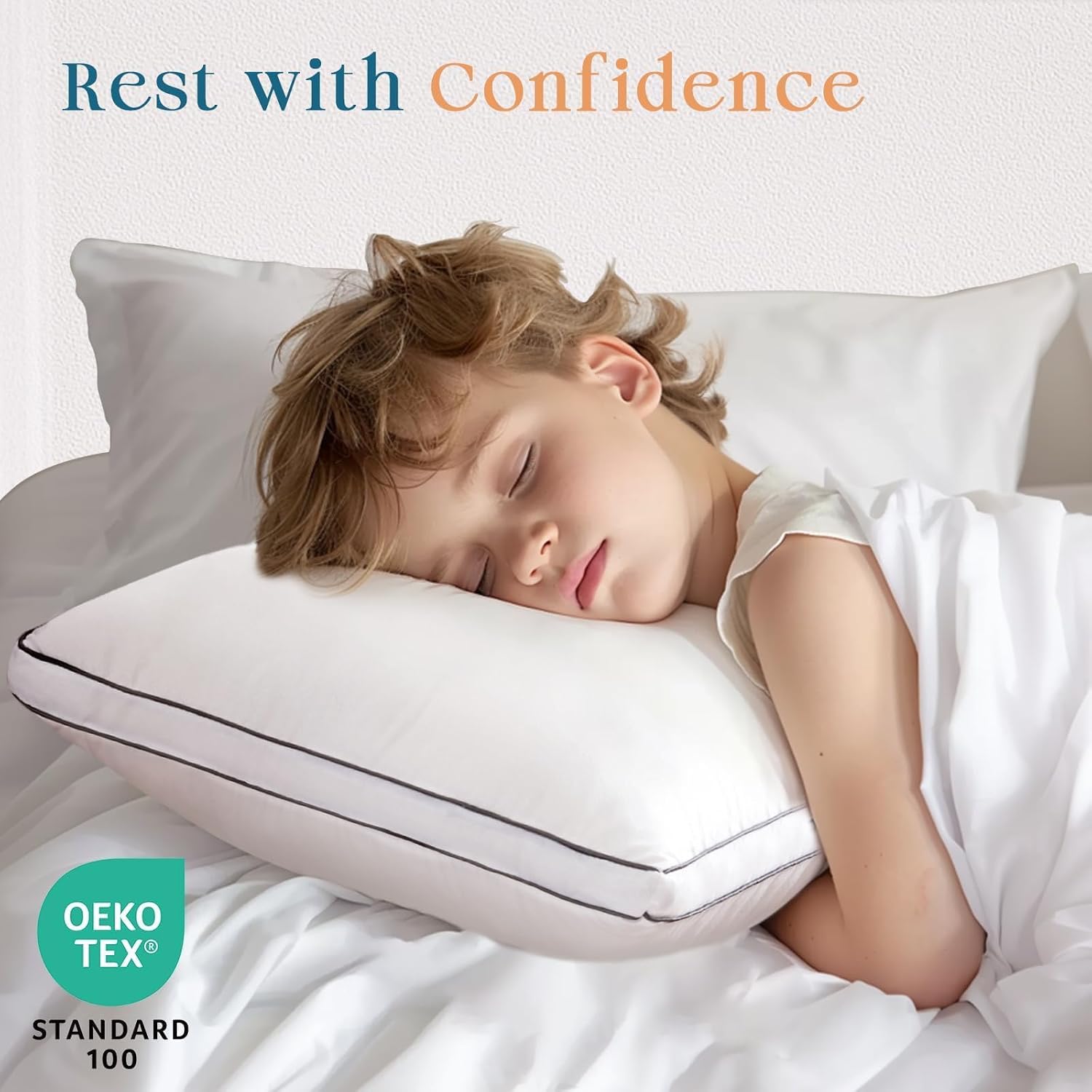 Muxhomo Bed Pillows Queen Size Set of 2, Gusseted Sleeping Pillows for Side, Back, and Stomach Sleepers, Hotel Quality, Oeko-Tex Certified…