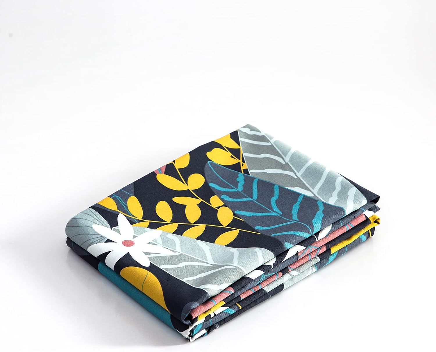 YuHeGuoJi Black Botanical Pillow Cases Set of 2 King 100% Cotton Colorful Leaves Pillow Covers Decorative Cute White Floral Pillow…