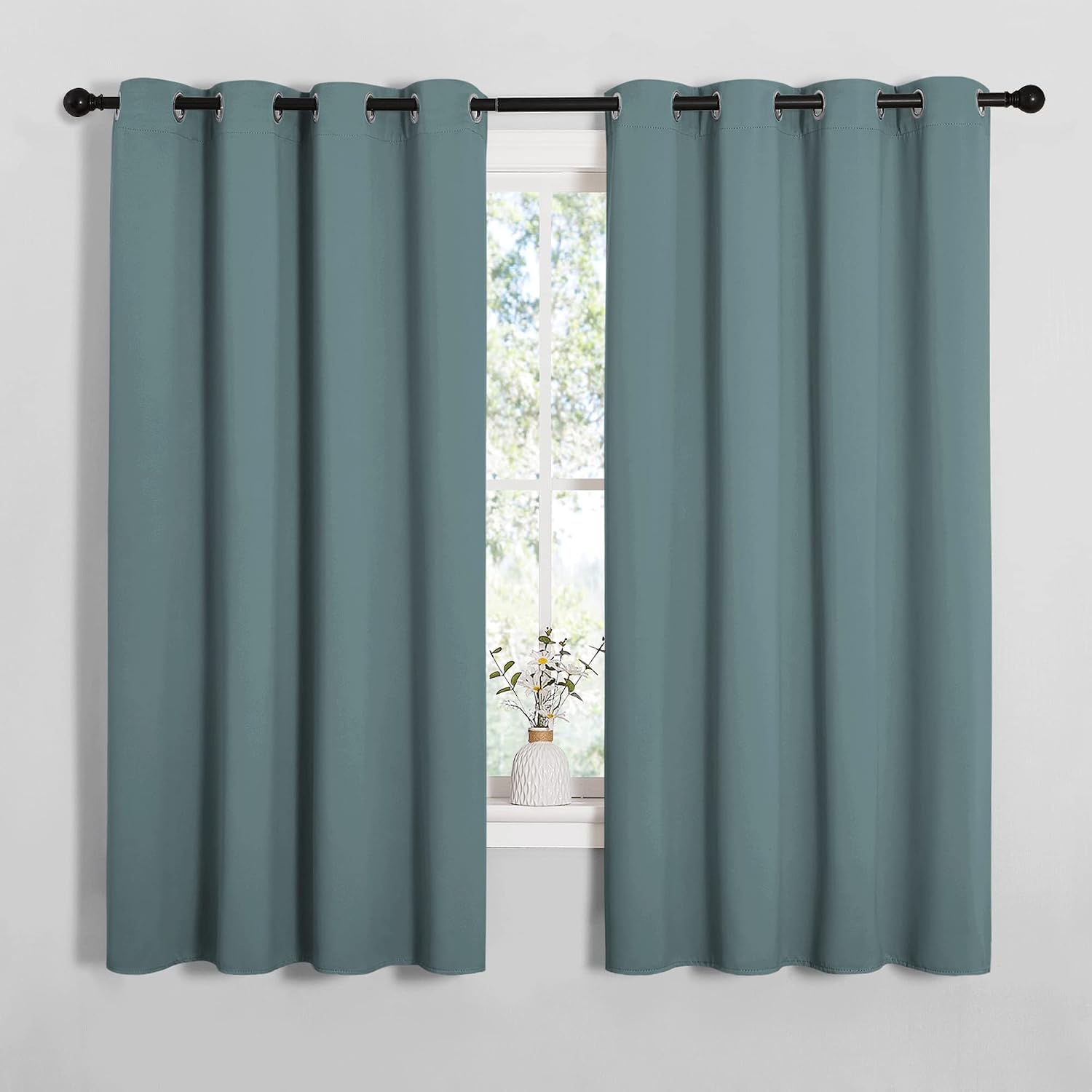 NICETOWN Modern Blackout Curtains Noise Reducing, Thermal Insulated and Privacy Room Darkening Drape Panels for Boy's Guest Room Door…