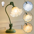 Bedside Table Lamp for Bedroom, Vintage Flower Table Lamps, LED Reading Light 3 Color Modes Bedside Lamps, Nightstand Lamp Kawaii Desk…