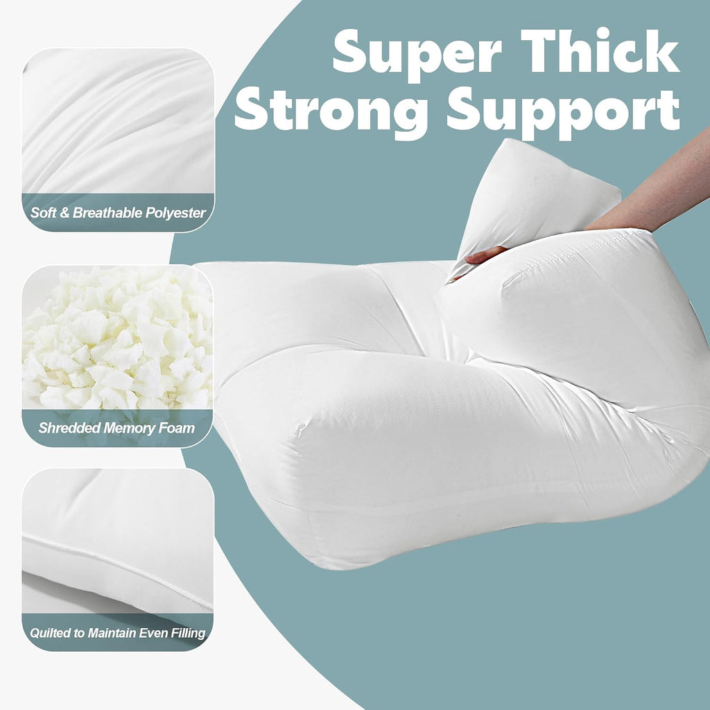 HOMBYS Shredded Foam Sofa Back Cushions, Supportive Back Cushion Replacement for Couch, Stuffing Filling Lumbar Support Pillow for Couch…
