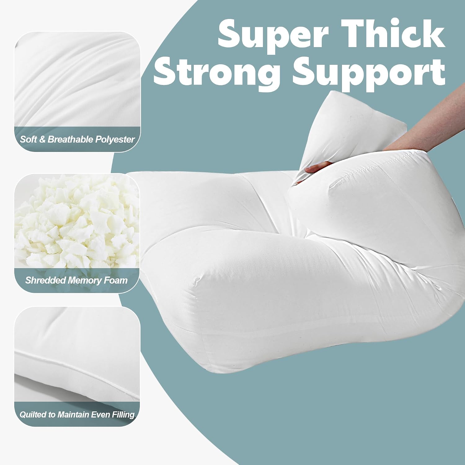 HOMBYS Shredded Foam Sofa Back Cushions, Supportive Back Cushion Replacement for Couch, Stuffing Filling Lumbar Support Pillow for Couch…