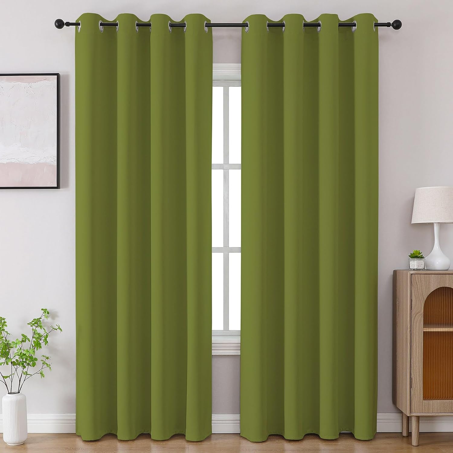 Cucraf Green Blackout Curtains 96 inch Length 2 Panels Set, Room Darkening Drapes for Living Room Bedroom, Thermal Insulated Light Blocking…