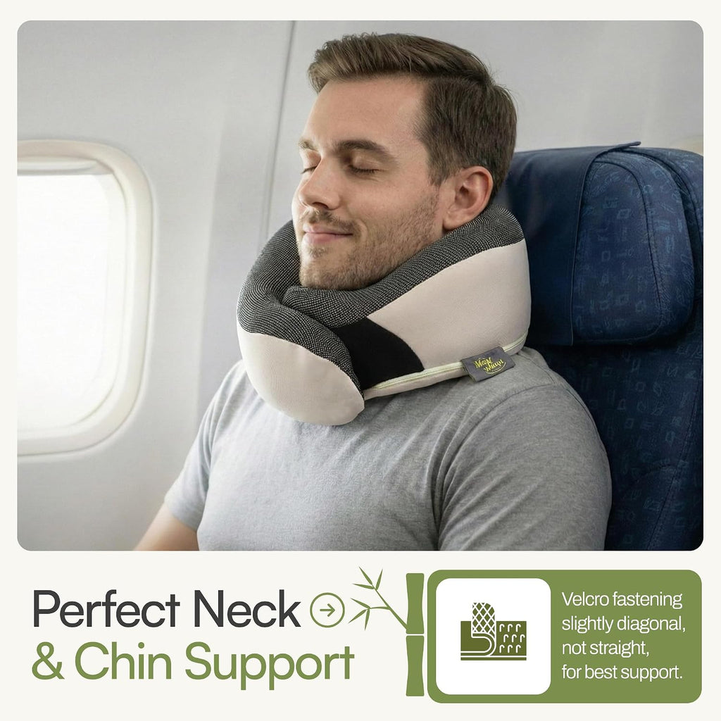 Magmont-ForYourMagicMoment Neck Pillow for Traveling - Bamboo Charcoal Memory Foam with 360° Chin Support for Airplane, Soft & Breathable,…