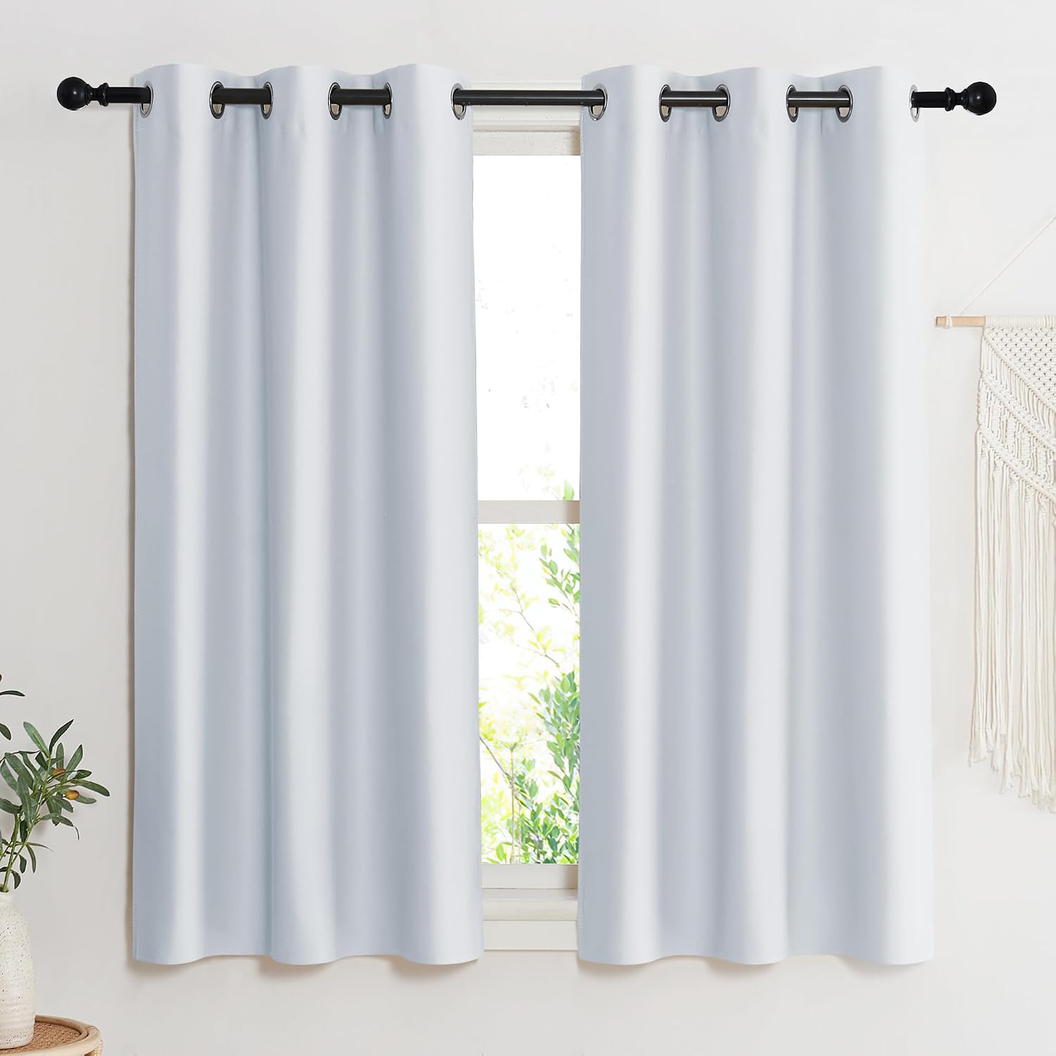 NICETOWN Room Darkening Window Treatment Curtain, Cloud Grey, Single Panel, 42 by 45, Energy Smart Thermal Insulated Block Out Sunlight…