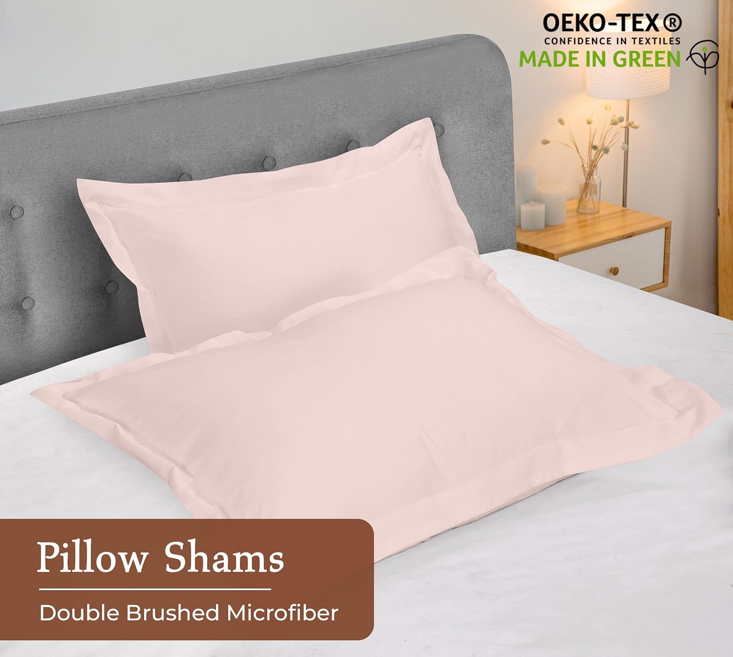 Royalelinens Royale Linens Pillow Shams 2 Pack Queen Size 20x30 Inch - Brushed 1800 Microfiber - Bed Pillow Shams, Wrinkle Resistant Super…